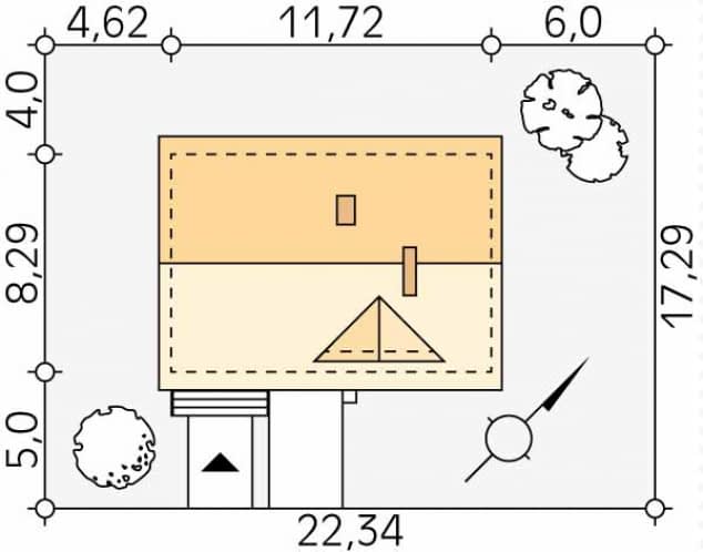 Rzut projektu Takt 3 (Y) - Usytuowanie na działce