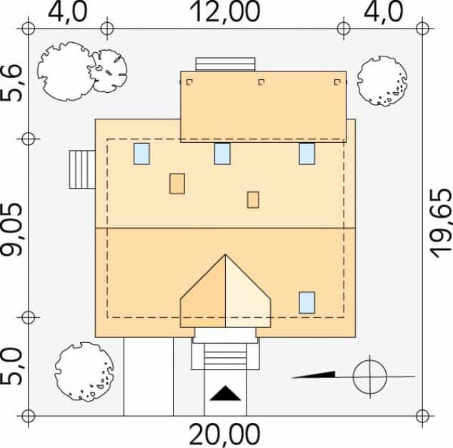 Rzut projektu Arnika 2 (CE) - Usytuowanie na działce