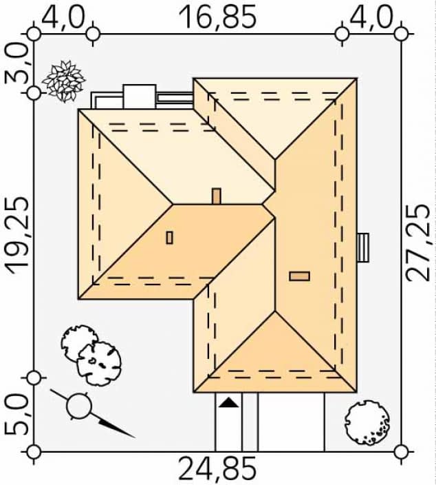 Rzut projektu Ambrozja 7 (CE) - Usytuowanie na działce