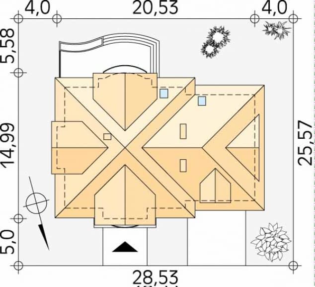 Rzut projektu Bachus 5 (CE) - Usytuowanie na działce