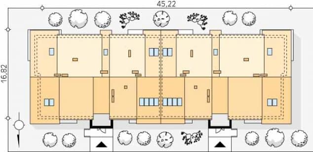 Rzut projektu Akant 5 (CE) - Usytuowanie na działce
