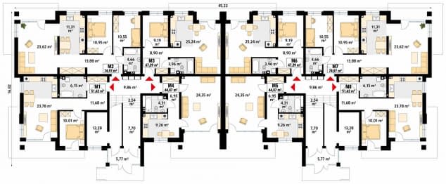 Rzut projektu Akant 5 (CE) - parter