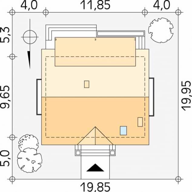 Rzut projektu Lawenda (CE) - Usytuowanie na działce
