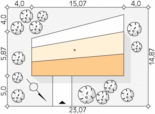 Rzut projektu Jaskier dr-S (DR-S) - Usytuowanie na działce