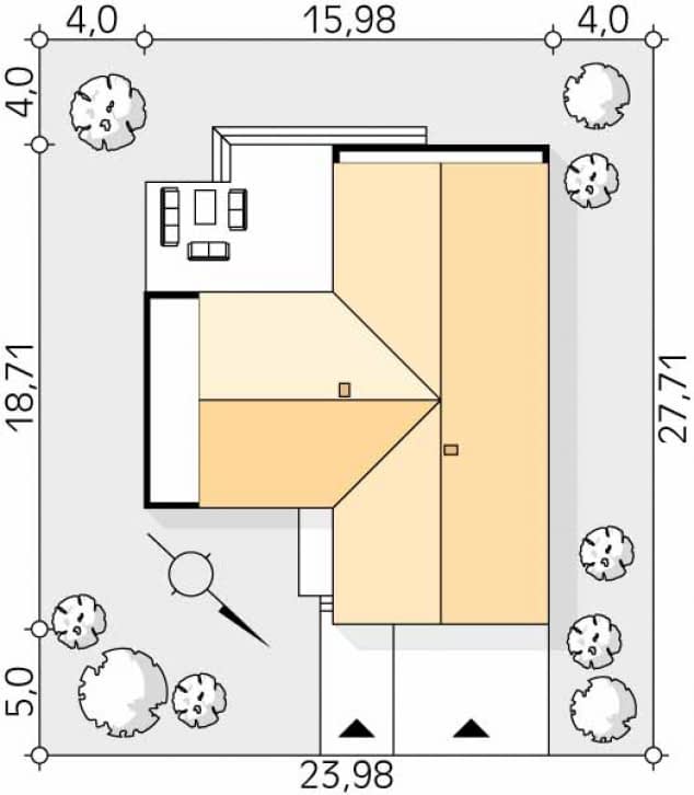 Rzut projektu Madera (SI) - Usytuowanie na działce
