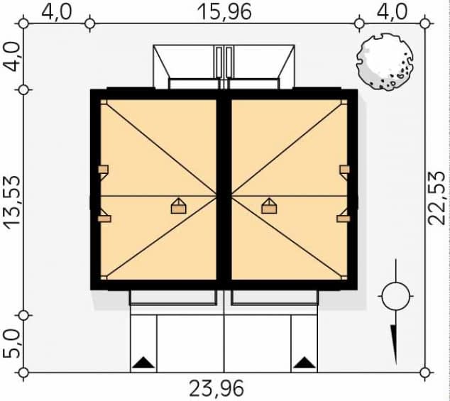Rzut projektu Pistacjowy (CE) - Usytuowanie na działce