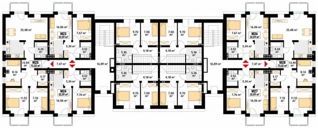 Rzut projektu Przytulny (SI) - pietro2