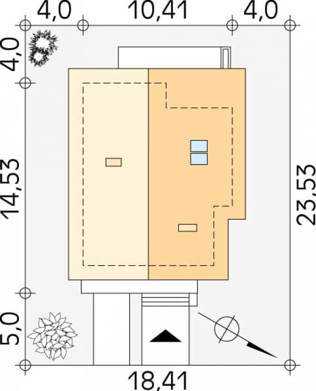 Rzut projektu Amulet (CE) - Usytuowanie na działce