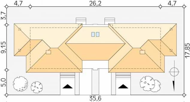 Rzut projektu Gemini (CE) - Usytuowanie na działce