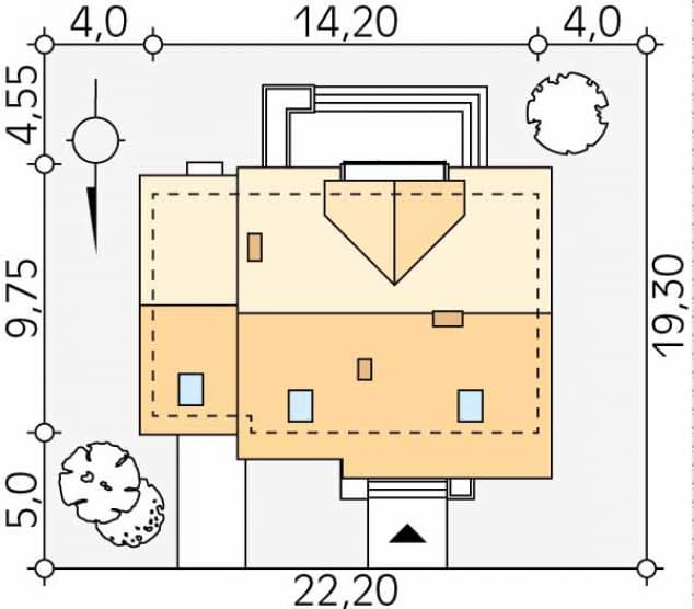 Rzut projektu Szafran 6 (CE) - Usytuowanie na działce