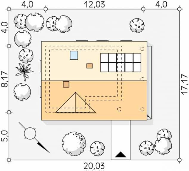 Rzut projektu Takt 6 (CE) - Usytuowanie na działce