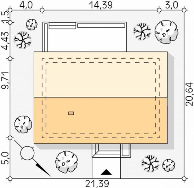 Rzut projektu Gwiazdka 3 (CE) - Usytuowanie na działce