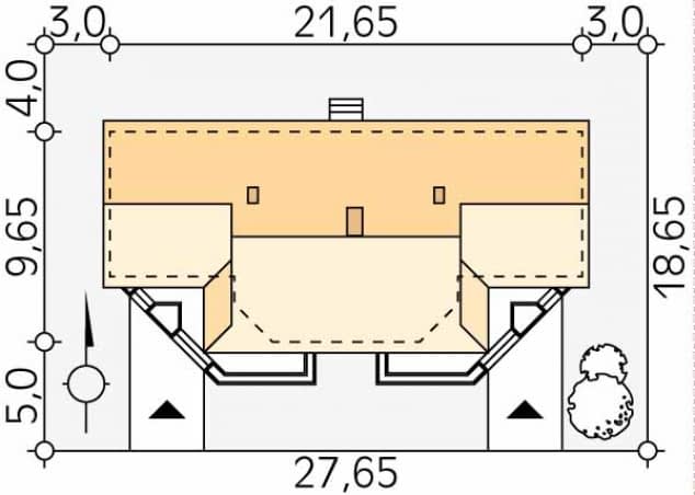 Rzut projektu Atlas (CE) - Usytuowanie na działce