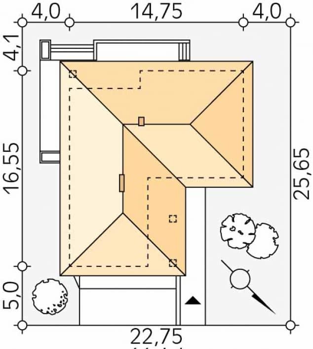 Rzut projektu Atut 3 (CE) - Usytuowanie na działce