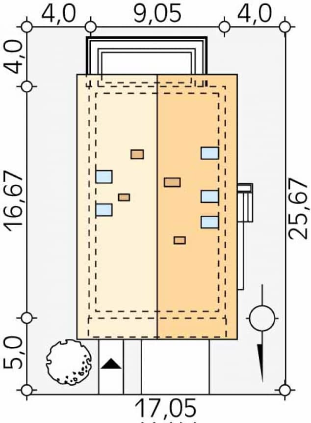 Rzut projektu Amarylis 4 (CE) - Usytuowanie na działce