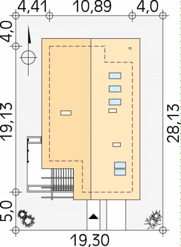 Rzut projektu Aga (CE) - Usytuowanie na działce