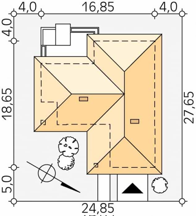 Rzut projektu Ambrozja (CE) - Usytuowanie na działce