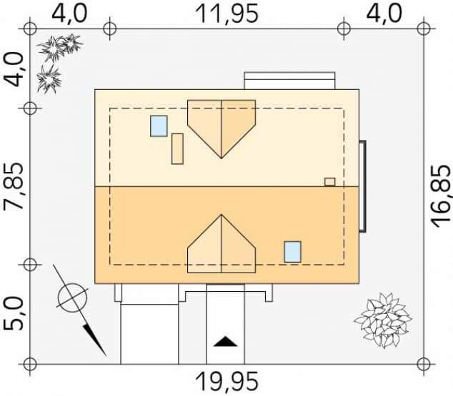 Rzut projektu Bielik (CE) - Usytuowanie na działce