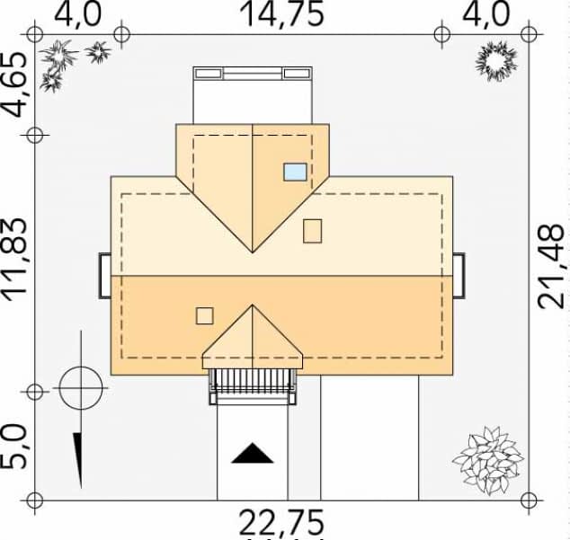 Rzut projektu Alka 2 (CE) - Usytuowanie na działce