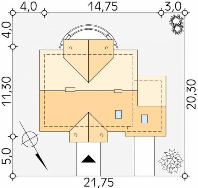Rzut projektu Eko 2 (CE) - Usytuowanie na działce