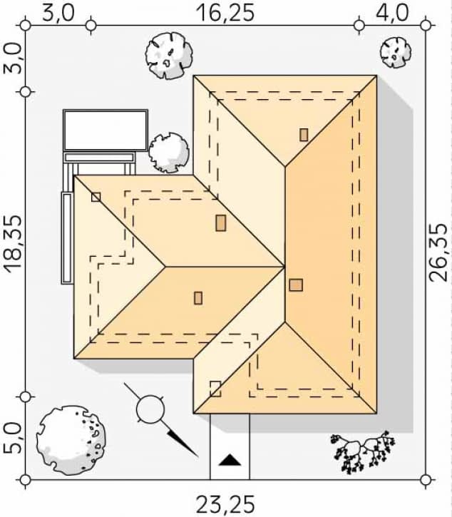 Rzut projektu Ambrozja 11 (CE) - Usytuowanie na działce