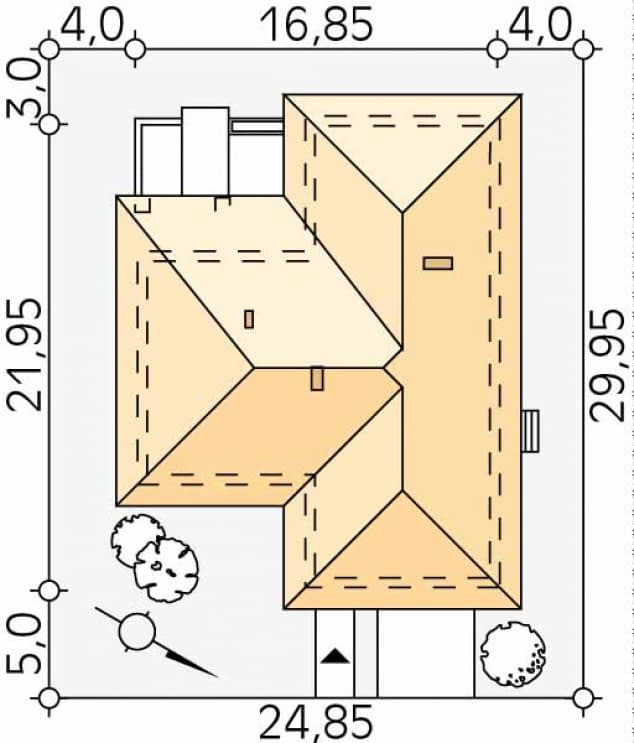 Rzut projektu Ambrozja 6 (CE) - Usytuowanie na działce