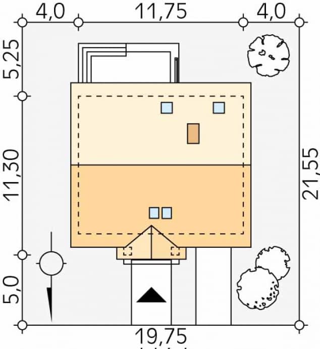 Rzut projektu Chaber (CE) - Usytuowanie na działce