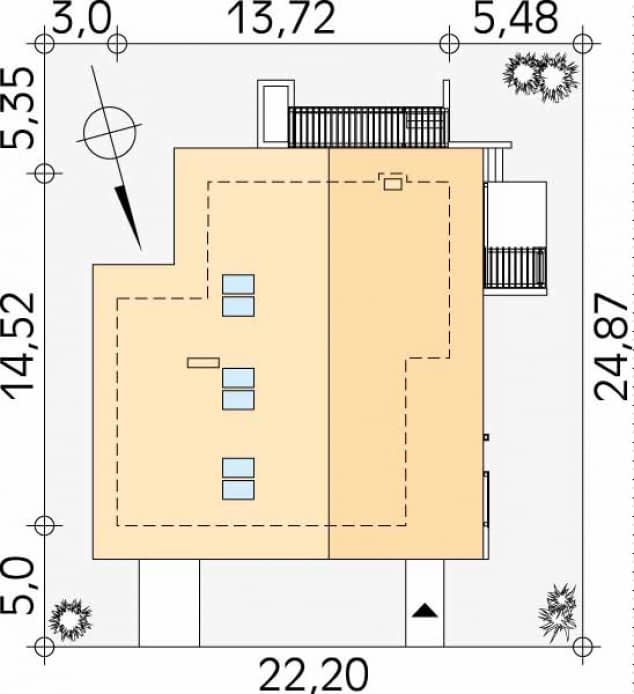 Rzut projektu Lara 5 (CE) - Usytuowanie na działce