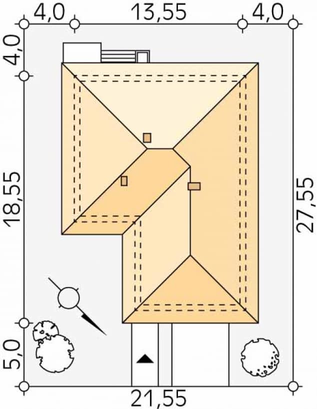 Rzut projektu Kiwi 5 (CE) - Usytuowanie na działce
