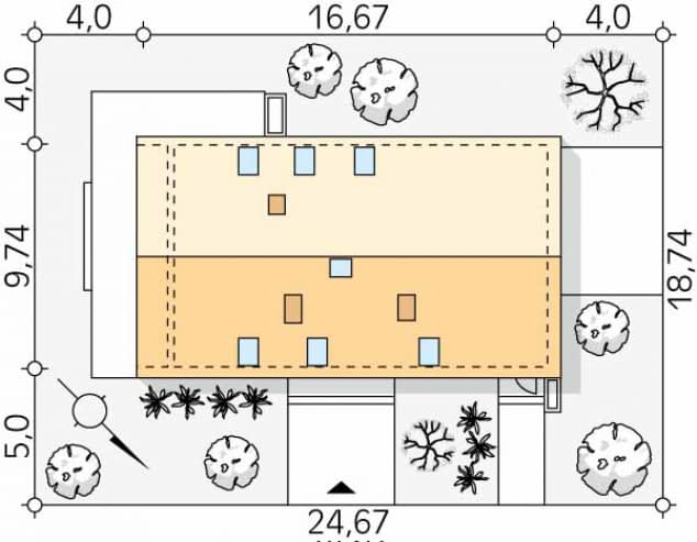Rzut projektu Pogodny 3 (CE) - Usytuowanie na działce