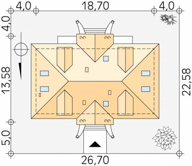 Rzut projektu Tercja 3 (CE) - Usytuowanie na działce