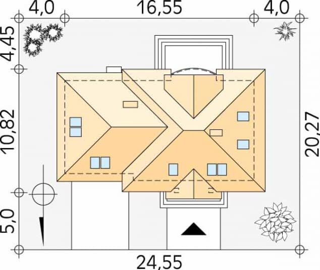 Rzut projektu Szafran 3 (CE) - Usytuowanie na działce