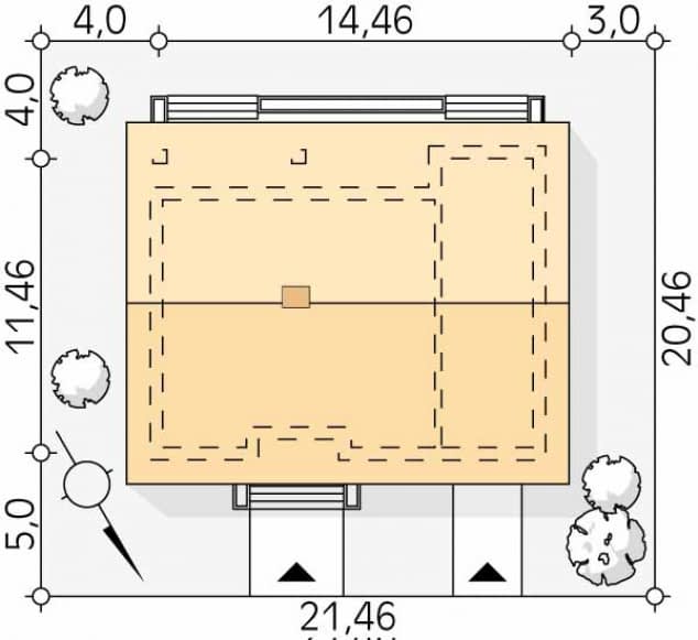 Rzut projektu Fistaszek 7 (KO) - Usytuowanie na działce