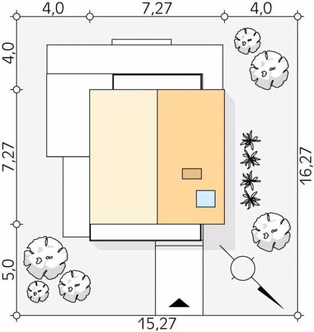 Rzut projektu Limonka (CE) - Usytuowanie na działce
