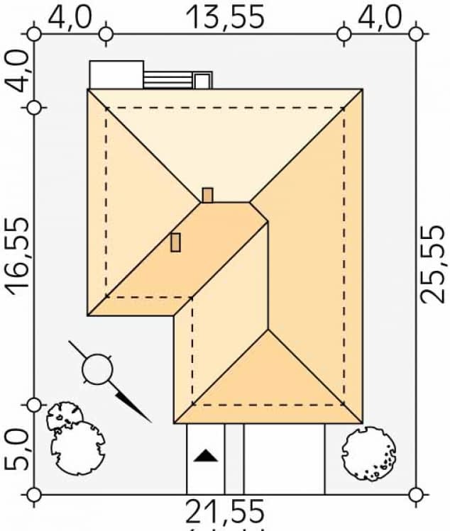 Rzut projektu Kiwi 3 (CE) - Usytuowanie na działce