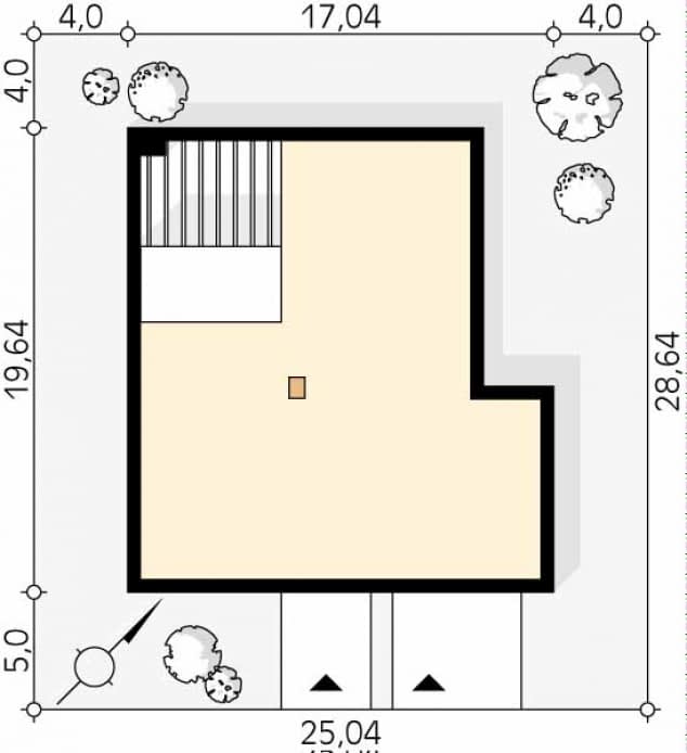 Rzut projektu Cytrus 4 (SI) - Usytuowanie na działce