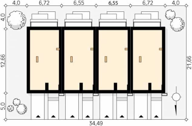 Rzut projektu Wiąz (CE) - Usytuowanie na działce