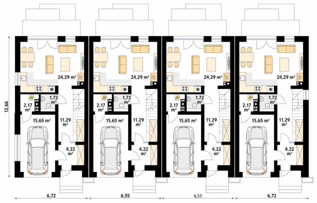 Rzut projektu Wiąz (CE) - parter