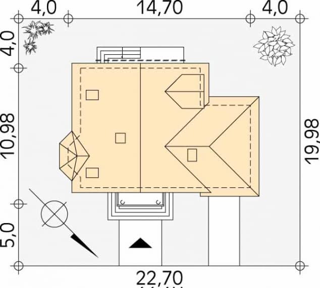 Rzut projektu Berberys 2 (CE) - Usytuowanie na działce