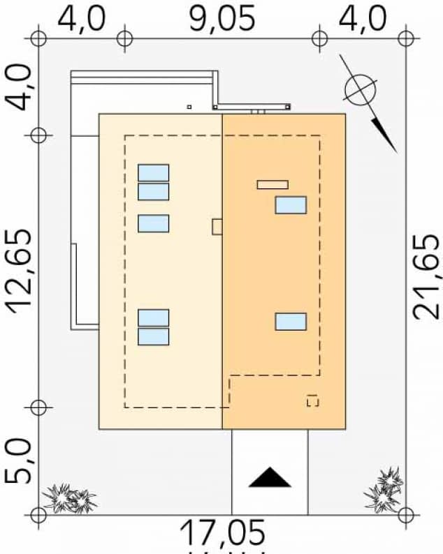Rzut projektu Amarant (CE) - Usytuowanie na działce