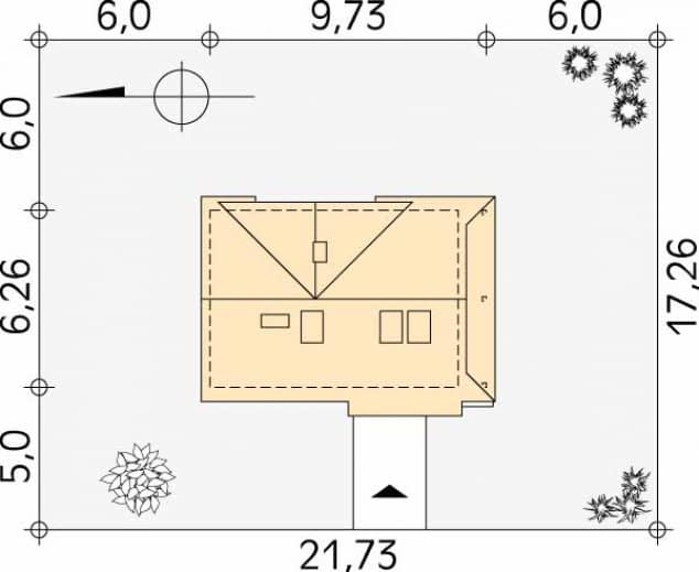 Rzut projektu Biedronka 2 dr-S (DR-S) - Usytuowanie na działce