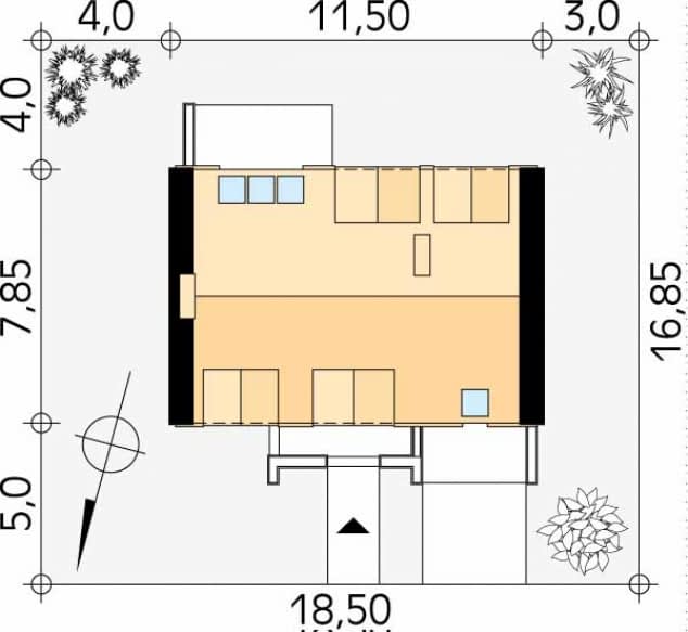 Rzut projektu Vigo 2 (CE) - Usytuowanie na działce