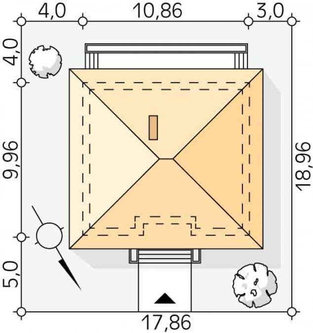 Rzut projektu Fistaszek 2 (KO) - Usytuowanie na działce