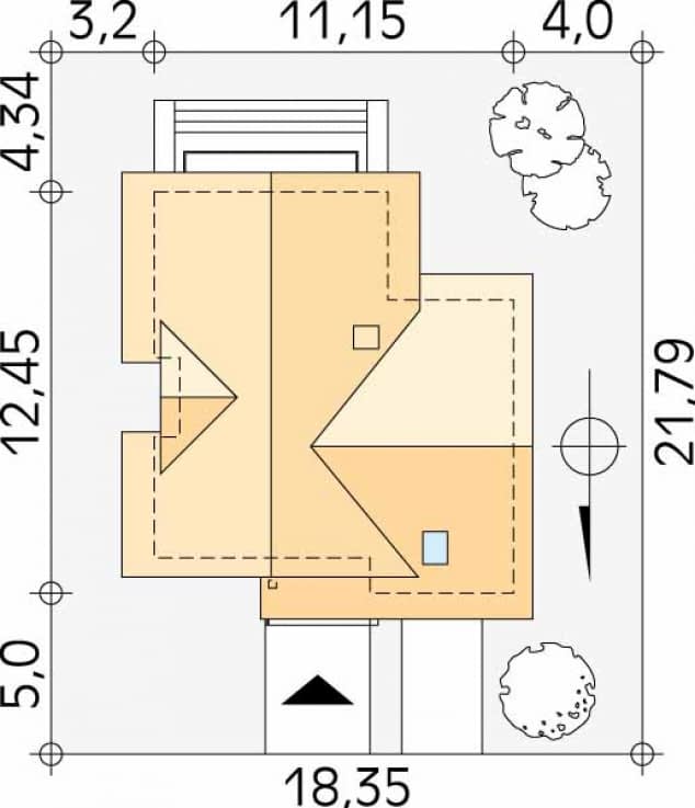 Rzut projektu Piryt 2 (CE) - Usytuowanie na działce