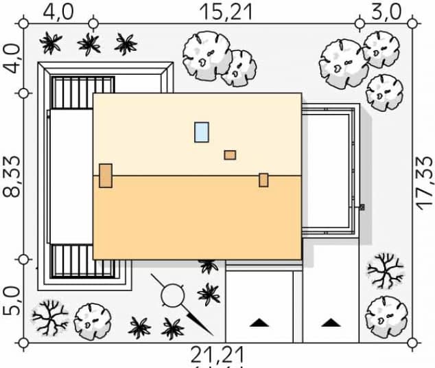 Rzut projektu Weranda 6 (CE) - Usytuowanie na działce