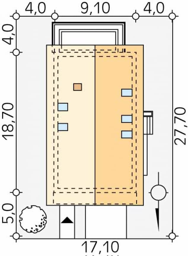 Rzut projektu Amarylis 8 (CE) - Usytuowanie na działce