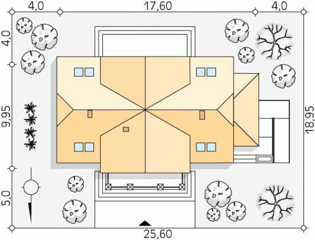 Rzut projektu Łubin (CE) - Usytuowanie na działce