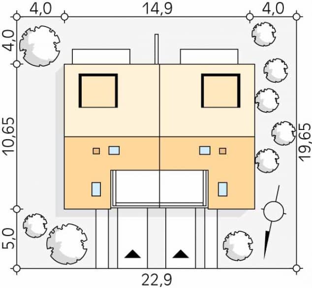 Rzut projektu Bali (CE) - Usytuowanie na działce