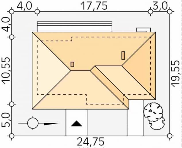 Rzut projektu Aurelia (CE) - Usytuowanie na działce