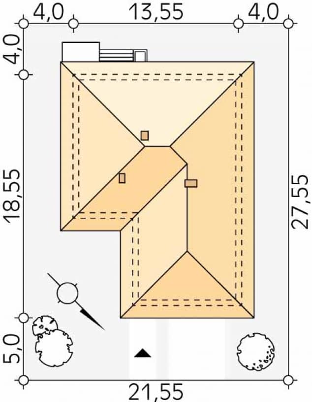 Rzut projektu Kiwi 4 (CE) - Usytuowanie na działce